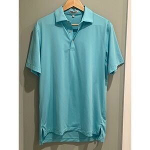 Peter Millar Summer Comfort Polo Shirt Mens Small Aqua Stripe Golf Casual